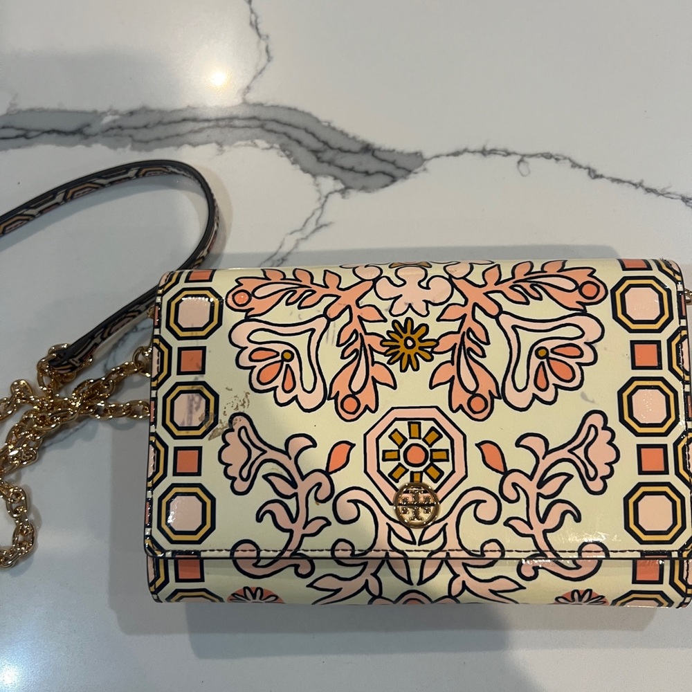 Floral Patterned Cream and Pink Women's Bag